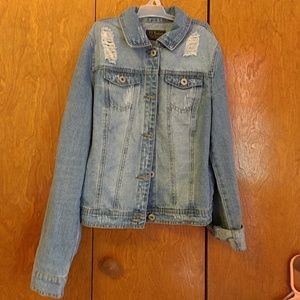 Distressed denim jacket